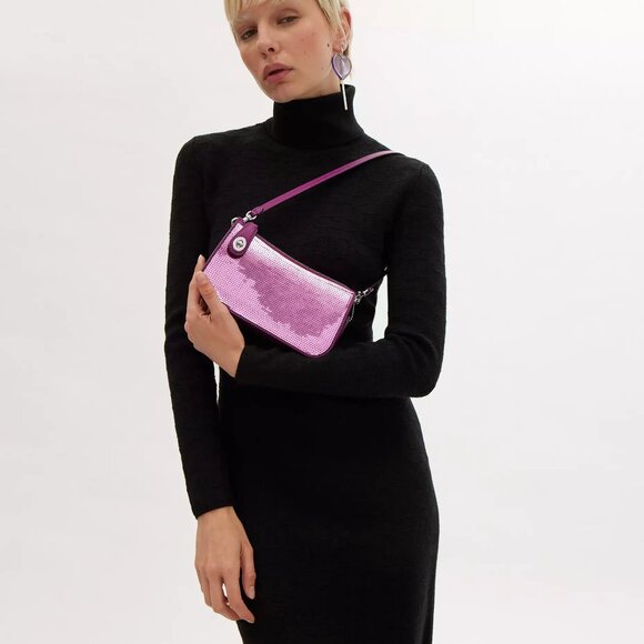 🥰 Coach Penn Shoulder Bag With Sequins - Picture 1 of 6